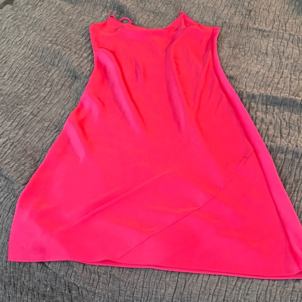 Aritzia hot pink slip dress